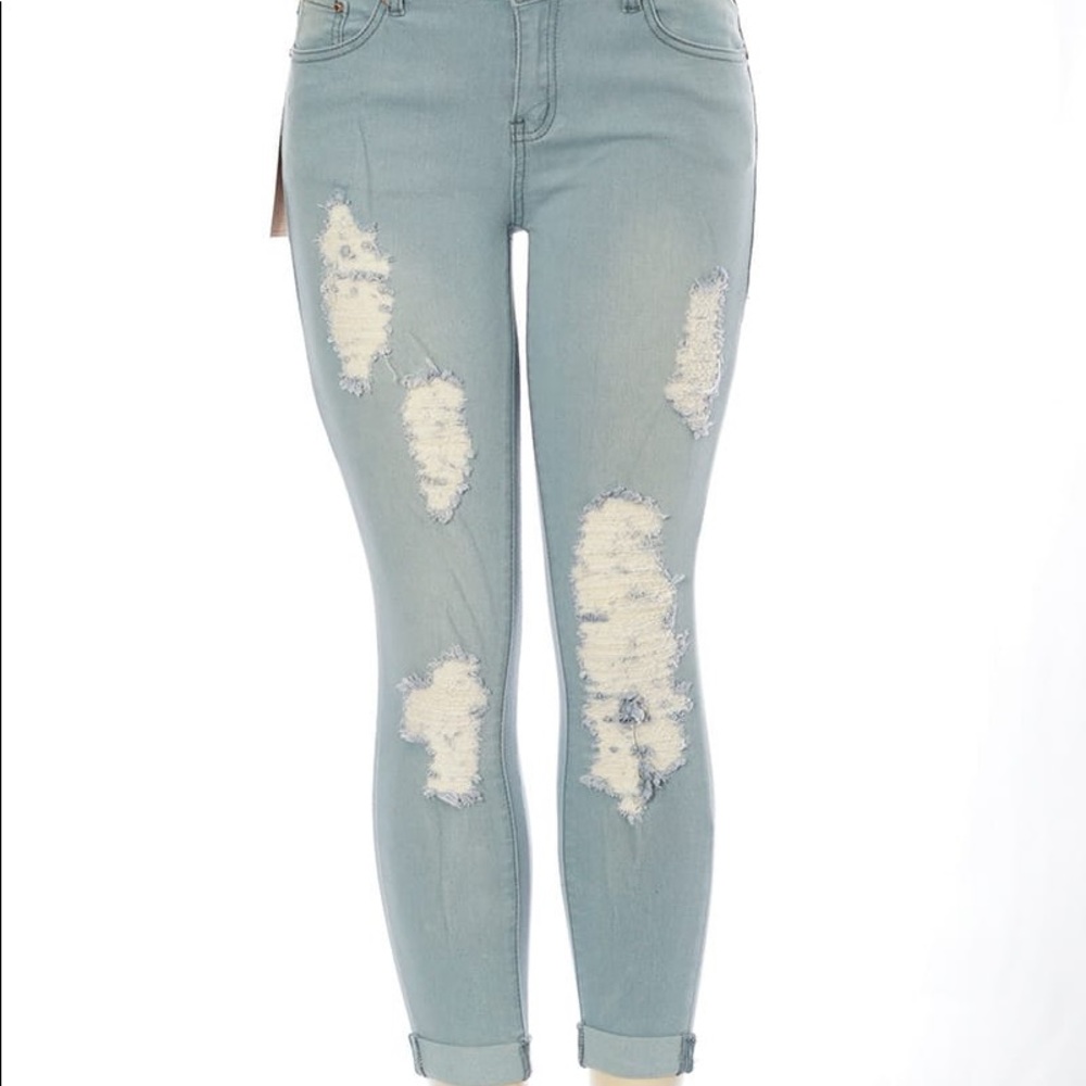 Women’s light blue jeans
